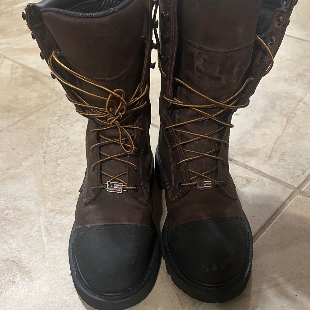 Red Wing Shoes Dark Brown Leather metatarsal steel toe work boots